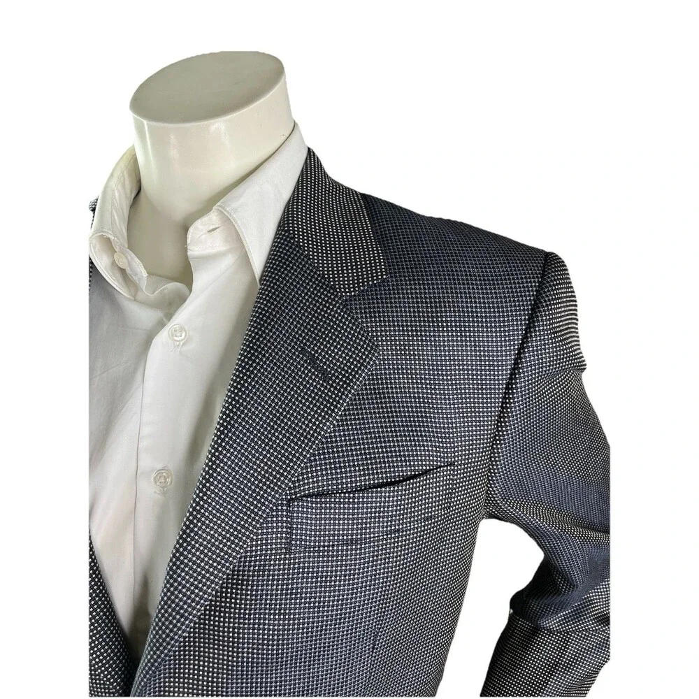 E. Thomas Adolfo Silk Wool Super Merinos 110 Sport Jacket Blazer Men 38S Italy